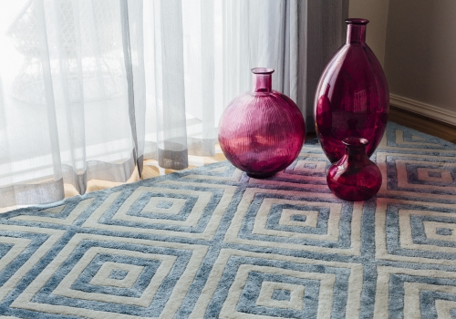 “The Sky Rug” from $3,500 – Pure New Zealand Wool and Silk Mix – Mezzanine – Hand Tufted